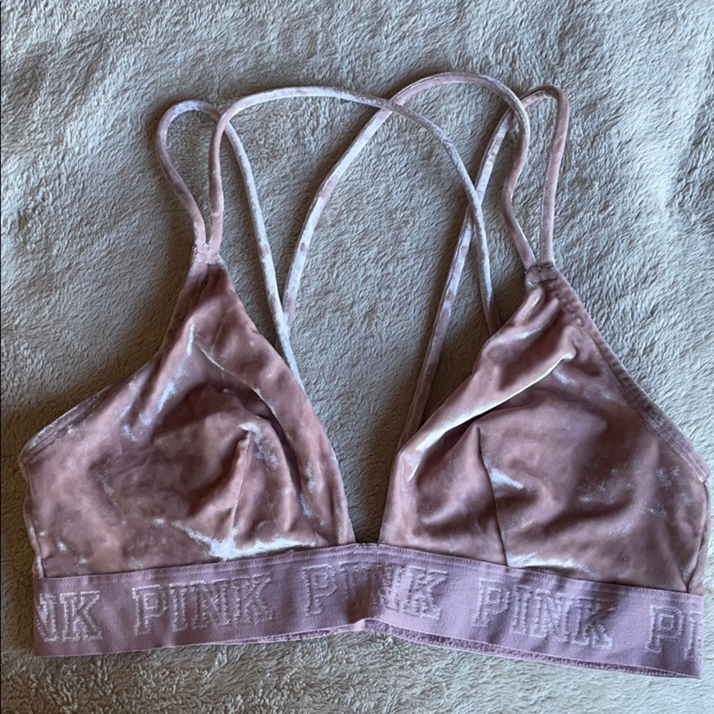 PINK velvet bralette